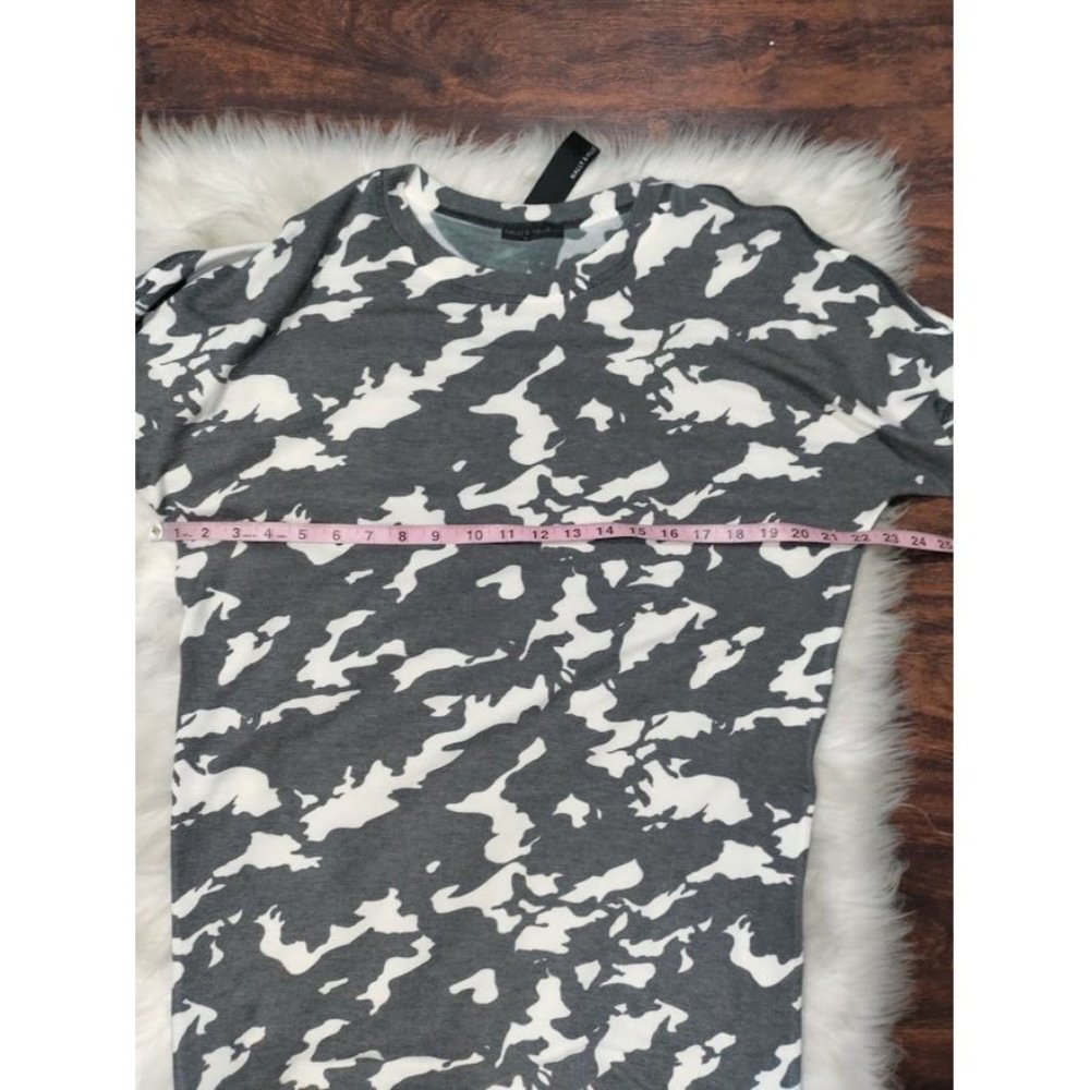 NWT Nally & Millie Short Sleeve Camouflage Print Mini Dress Gray Women's - Picture 5 of 8